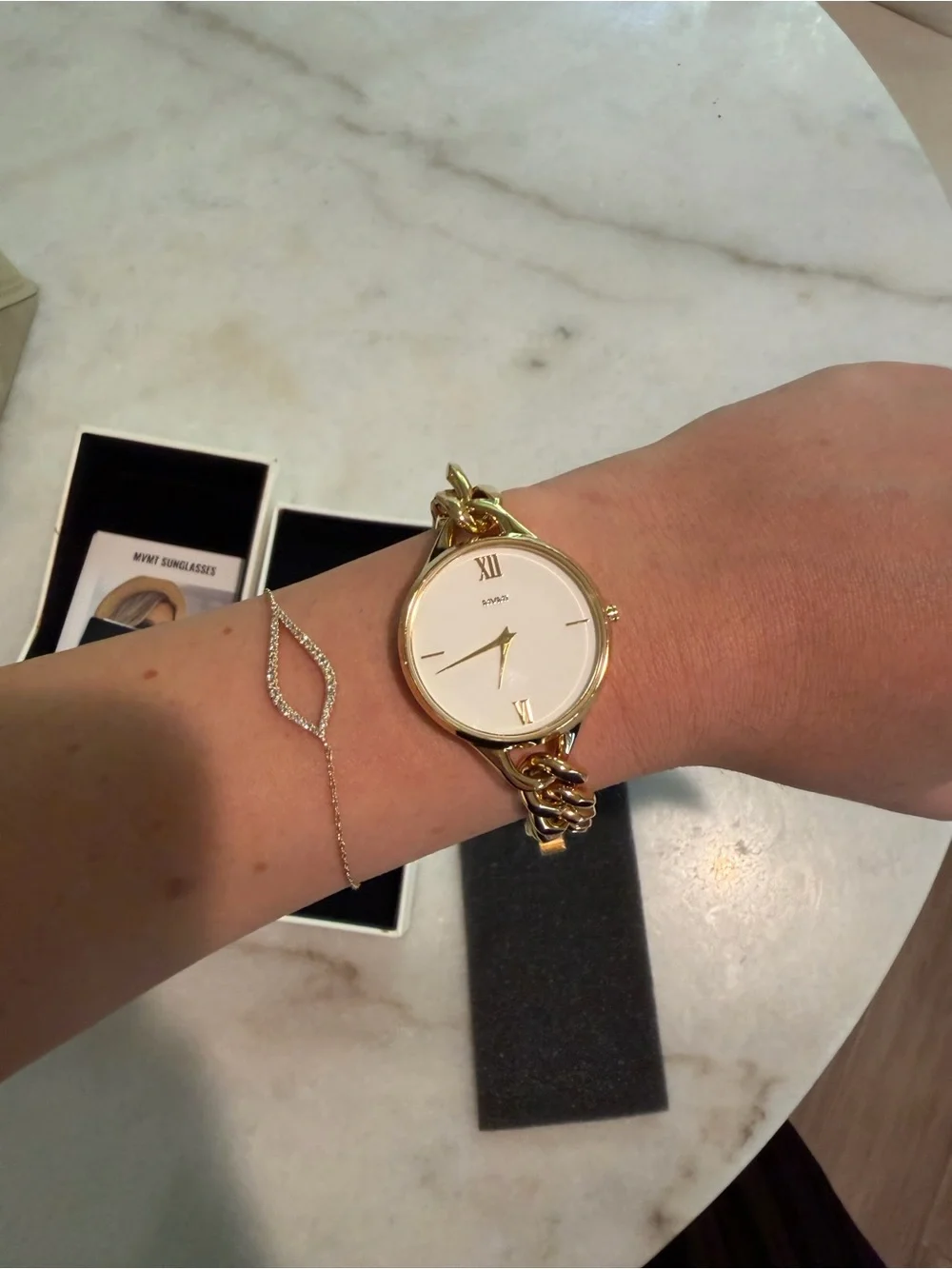 MVMT Gold Gala Chain Bracelet Watch